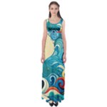 Waves Wave Ocean Sea Abstract Whimsical Empire Waist Maxi Dress