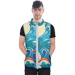 Waves Wave Ocean Sea Abstract Whimsical Men s Puffer Vest