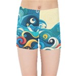 Waves Wave Ocean Sea Abstract Whimsical Kids  Sports Shorts