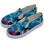 Waves Wave Ocean Sea Abstract Whimsical Kids  Canvas Slip Ons