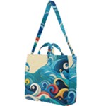 Waves Wave Ocean Sea Abstract Whimsical Square Shoulder Tote Bag