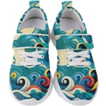 Waves Wave Ocean Sea Abstract Whimsical Kids  Velcro Strap Shoes