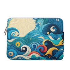 Waves Wave Ocean Sea Abstract Whimsical 13  Vertical Laptop Sleeve Case With Pocket by Maspions