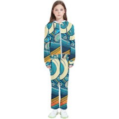 Waves Ocean Sea Abstract Whimsical Art Kids  Tracksuit by Maspions