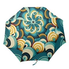 Wave Waves Ocean Sea Abstract Whimsical Folding Umbrellas