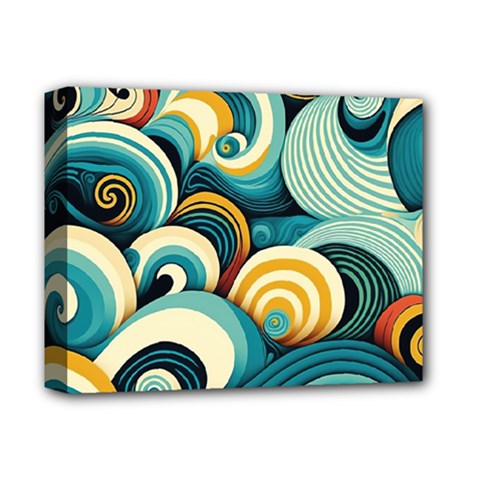 Wave Waves Ocean Sea Abstract Whimsical Deluxe Canvas 14  X 11  (stretched)