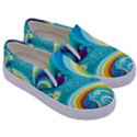 Abstract Waves Ocean Sea Whimsical Kids  Canvas Slip Ons View3