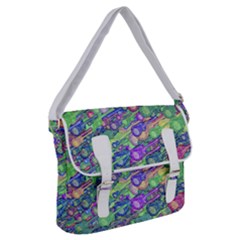Sktechy Style Guitar Drawing Motif Colorful Random Pattern Wb Buckle Messenger Bag by dflcprintsclothing