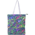 Sktechy Style Guitar Drawing Motif Colorful Random Pattern Wb Double Zip Up Tote Bag