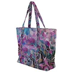 Pink Swirls Blend  Zip Up Canvas Bag by kaleidomarblingart