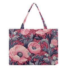 Vintage Floral Poppies Medium Tote Bag by Grandong