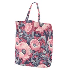 Vintage Floral Poppies Giant Grocery Tote