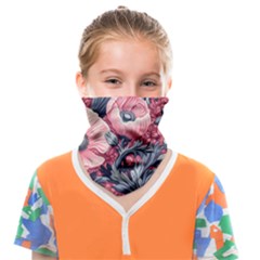 Vintage Floral Poppies Face Covering Bandana (kids)