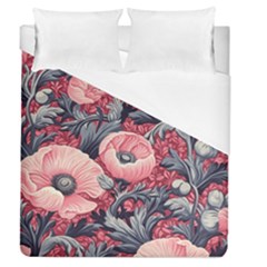 Vintage Floral Poppies Duvet Cover (queen Size) by Grandong