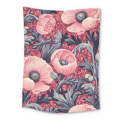 Vintage Floral Poppies Medium Tapestry by Grandong