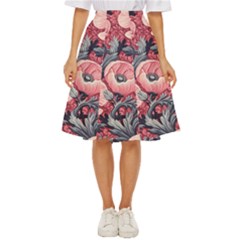 Vintage Floral Poppies Classic Short Skirt