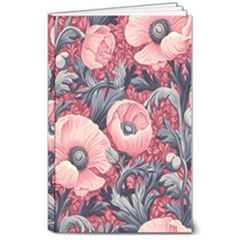Vintage Floral Poppies 8  X 10  Softcover Notebook