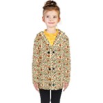 Floral Design Kids  Double Breasted Button Coat