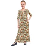 Floral Design Kids  Quarter Sleeve Maxi Dress