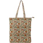 Floral Design Double Zip Up Tote Bag