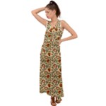 Floral Design V-Neck Chiffon Maxi Dress