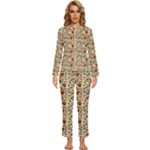 Floral Design Womens  Long Sleeve Lightweight Pajamas Set