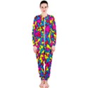 Colorful-graffiti-pattern-blue-background OnePiece Jumpsuit (Ladies) View1