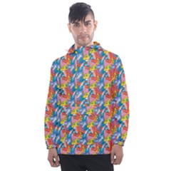 Abstract Pattern Men s Front Pocket Pullover Windbreaker