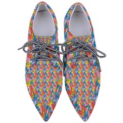 Abstract Pattern Pointed Oxford Shoes