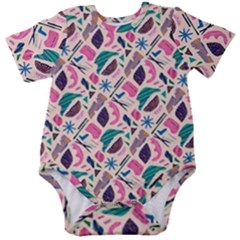 Multi Colour Pattern Baby Short Sleeve Bodysuit by designsbymallika