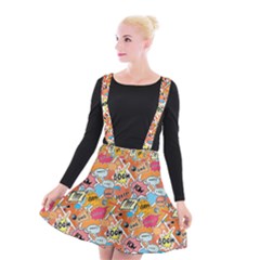 Pop Culture Abstract Pattern Suspender Skater Skirt by designsbymallika