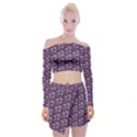 Trippy Cool Pattern Off Shoulder Top with Mini Skirt Set View1