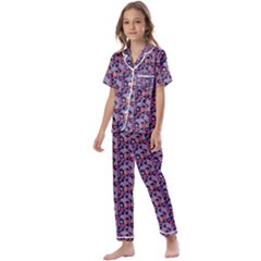 Trippy Cool Pattern Kids  Satin Short Sleeve Pajamas Set