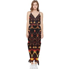 Year Of The Dragon Sleeveless Tie Ankle Chiffon Jumpsuit