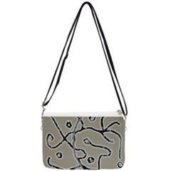Sketchy Abstract Artistic Print Design Double Gusset Crossbody Bag