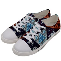 Fractal Triangle Geometric Abstract Pattern Women s Low Top Canvas Sneakers by Cemarart