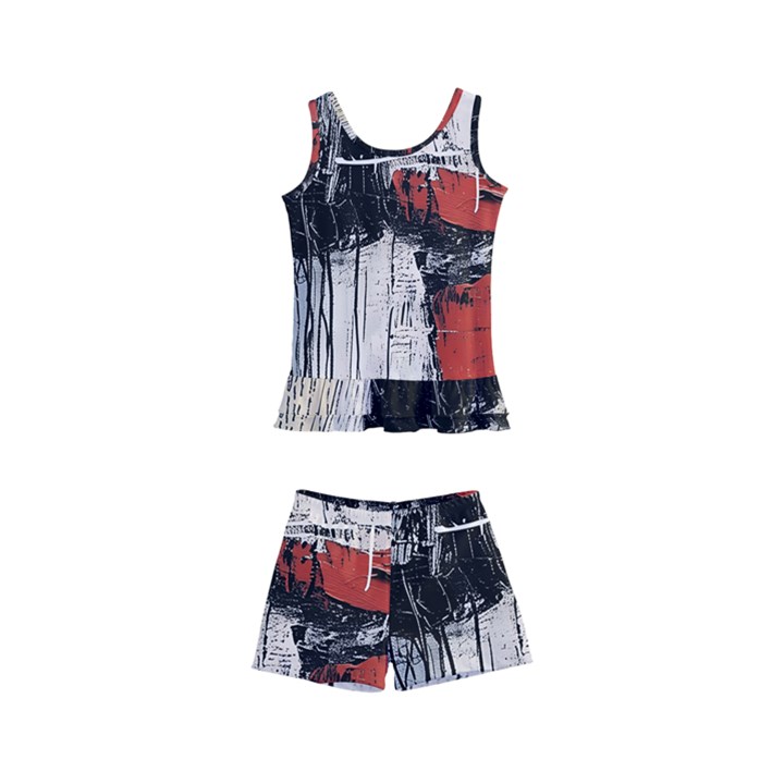 Abstract  Kids  Boyleg Swimsuit