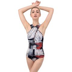 Abstract  Cross Front Low Back Swimsuit