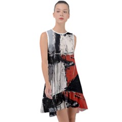 Abstract  Frill Swing Dress