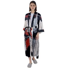 Abstract  Maxi Satin Kimono