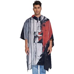 Abstract  Men s Hooded Rain Ponchos