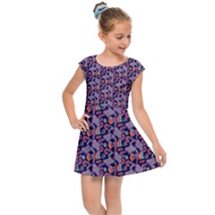 Trippy Cool Pattern Kids  Cap Sleeve Dress