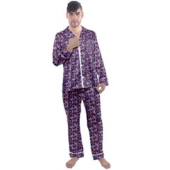 Trippy Cool Pattern Men s Long Sleeve Satin Pajamas Set