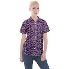 Trippy Cool Pattern Women s Short Sleeve Pocket Shirt