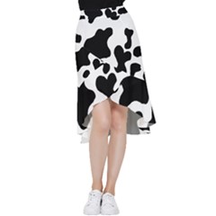 Cow Pattern Frill Hi Low Chiffon Skirt
