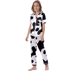 Cow Pattern Kids  Satin Short Sleeve Pajamas Set