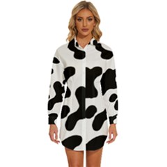 Cow Pattern Womens Long Sleeve Shirt Dress