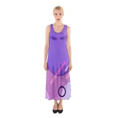 Colorful Labstract Wallpaper Theme Sleeveless Maxi Dress