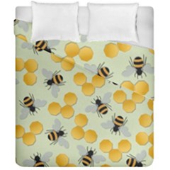 Bees Pattern Honey Bee Bug Honeycomb Honey Beehive Duvet Cover Double Side (california King Size)