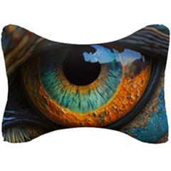 Eye Bird Feathers Vibrant Seat Head Rest Cushion